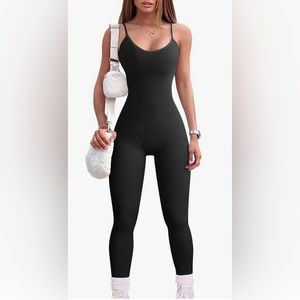 YIOIOIO Women Workout Seamless Jumpsuit Yoga Ribbed Bodycon